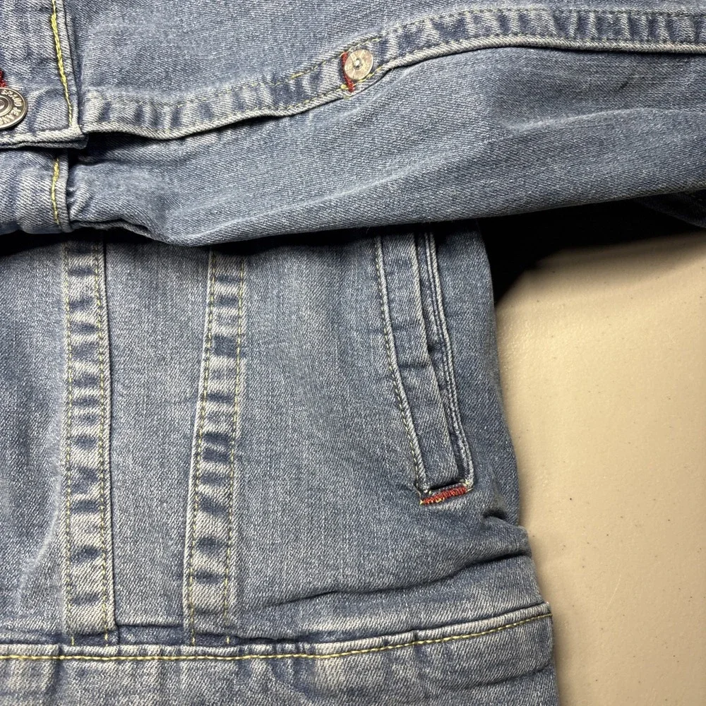 Men's Vintage True Religion Jimmy Trucker Blue Denim Jacket Size M